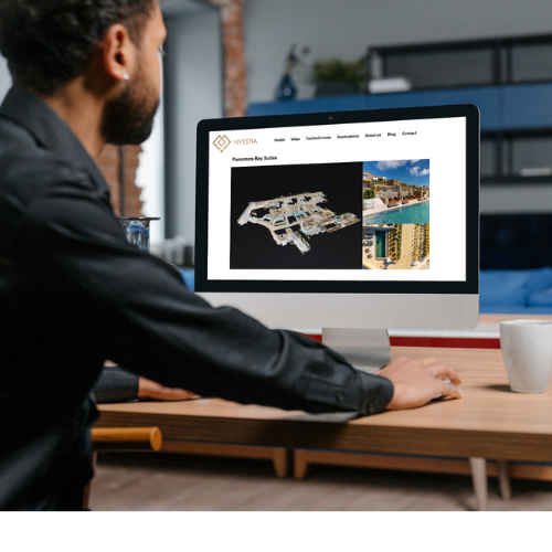 360 virtual tour panormos bay suites-vivestia | risk-free villas, hotels and cruises in vr