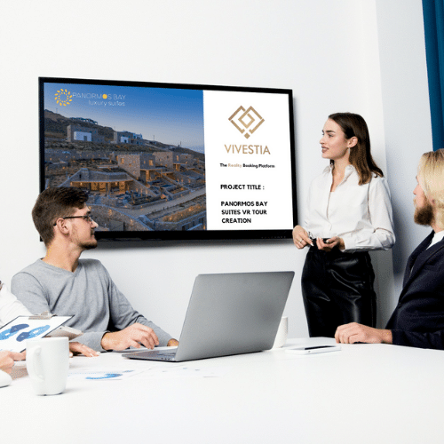 360 virtual tour panormos bay suites-vivestia | risk-free villas, hotels and cruises in vr